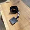 LANYARD · NEGRO + DET. LEOPARDO